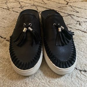 J slides leather mules sneakers, size 10